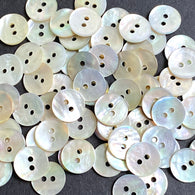 Small Moonrise Mother of Pearl Shell, 7/16" Iridescent 2-Hole 11mm, Pack of 60,  #KB-955-60