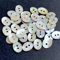 Re-Stocked Oval Moonrise Mother of Pearl 1/2" x 3/8" Iridescent Button 13mm, Pack of 36, #KB-806-36