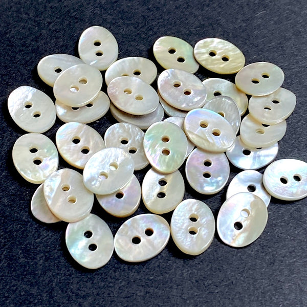 Re-Stocked Oval Moonrise Mother of Pearl 1/2" x 3/8" Iridescent Button 13mm, Pack of 36, #KB-806-36
