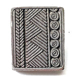 African Weave Danforth Pewter Rectangular Button, 7/8" x 3/4"  #DN256