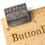 African Weave Danforth Pewter Rectangular Button, 7/8" x 3/4"  #DN256