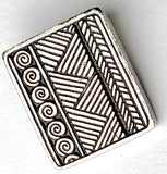 African Weave Danforth Pewter Rectangular Button, 7/8" x 3/4"  #DN256