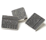African Weave Danforth Pewter Rectangular Button, 7/8" x 3/4"  #DN256