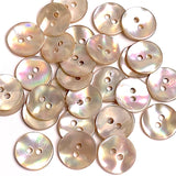 Golden Beige Rainbow Abalone 2-Hole Buttons, 7/16" Champagne 2-hole, 11mm, Pack of 16  #KB-956-16