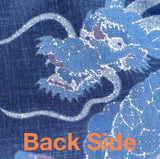 SALE, Koi and Dragon 100% Cotton Panel Navy/Indigo 19" x 44" Noren #KP13