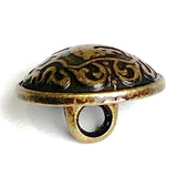 Lion Crest Antique Brass Domed 13/16" / 20mm Shank Back Metal Button # SK-925