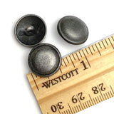 Minimalist Matte Charcoal Silver 15mm Metal Button, 5/8"Shank Back #SK-1120