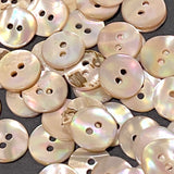 Golden Beige Rainbow Abalone 2-Hole Buttons, 7/16" Champagne 2-hole, 11mm, Pack of 36  #KB-956-36