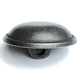 Minimalist Matte Charcoal Silver 15mm Metal Button, 5/8"Shank Back #SK-1120