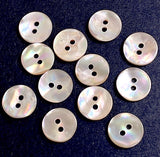 Golden Beige Rainbow Abalone Buttons, 7/16" Champagne 2-hole, 11mm, Pack of 36  #KB-956-36