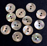 Golden Beige Rainbow Abalone 2-Hole Buttons, 7/16" Champagne 2-hole, 11mm, Pack of 36  #KB-956-36