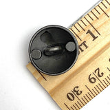 Minimalist Matte Charcoal Silver 18mm Metal Button, 3/4" Shank Back #SK-1119