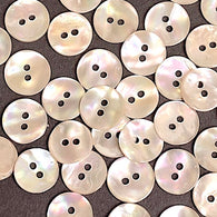 Golden Beige Rainbow Abalone Buttons, 7/16" Champagne 2-hole, 11mm, Pack of 36  #KB-956-36