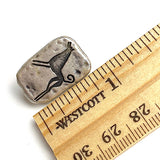Coyote / Wolf Petroglyph Antique Silver Metal Button, Shank Back 15/16" / 23mm #FJ-9