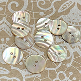 Golden Beige Rainbow Magical Curves Abalone 2-Hole Buttons, 11/16" Champagne Pack of 10  #KB-958