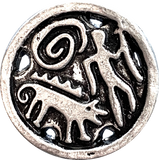 Mystical Walkabout With Dog, 7/8" Metal Button, Shank Back, 22mm  #FJ-10