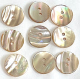 Golden Beige Rainbow Magical Curves Abalone 2-Hole Buttons, 11/16" Champagne Pack of 10  #KB-958