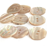 Golden Beige Rainbow Magical Curves Abalone 2-Hole Buttons, 11/16" Champagne Pack of 10  #KB-958