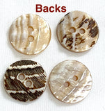 Golden Beige Rainbow Magical Curves Abalone 2-Hole Buttons, 11/16" Champagne Pack of 10  #KB-958