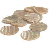 Golden Beige Rainbow Magical Curves Abalone 2-Hole Buttons, 11/16" Champagne Pack of 10  #KB-958