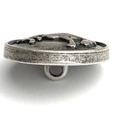 New Size, Bucking Bronco, Horse with Cowboy Antique Silver Metal Button, Shank Back 11/16" / 18mm #FJ-144