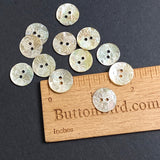 Golden Shell, White Roses Laser-Etched Button, 15mm 2-Hole  5/8" Pack of FOUR  #SK-1177