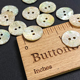 Golden Shell, White Roses Laser-Etched Button, 15mm 2-Hole  5/8" Pack of FOUR  #SK-1177