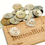 Golden Shell, White Roses Laser-Etched Button, 15mm 2-Hole  5/8" Pack of FOUR  #SK-1177