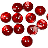SALE, Red Ruby Burgundy Shiny Agoya Shell 3/4" 2-hole, Per Button, 20mm,  # SK-1244