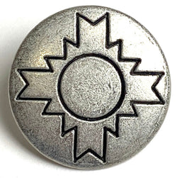 Sedona Sun, Shank Back Metal Button Silver 13/16" / 20mm (Smaller Size)  #MV-20