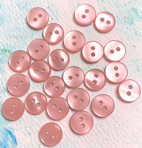 Pack of 24 Faux MOP Shell 2-Hole Buttons, Peach 3/8" / 10mm  #SK-1899