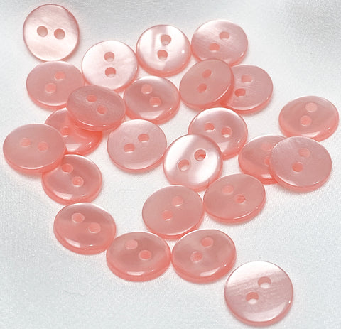 Pack of 24 Faux MOP Shell 2-Hole Buttons, Peach 3/8" / 10mm  #SK-1899