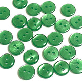 Pack of 24 Faux MOP Shell 2-Hole Buttons, Bright Green 3/8" / 10mm  #SK-1904