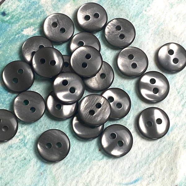 Pack of 24 Faux MOP Shell 2-Hole Buttons, Grey 9/16" / 14mm  #SK-1912