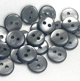 Pack of 24 Faux MOP Shell 2-Hole Buttons, Grey 3/8" / 10mm  #SK-1897