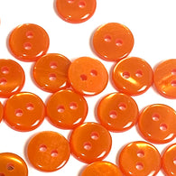 Pack of 24 Faux MOP Shell 2-Hole Buttons, Orange 3/8" / 10mm  #SK-1901