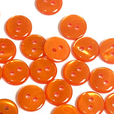 Pack of 24 Faux MOP Shell 2-Hole Buttons, Orange 3/8" / 10mm  #SK-1901