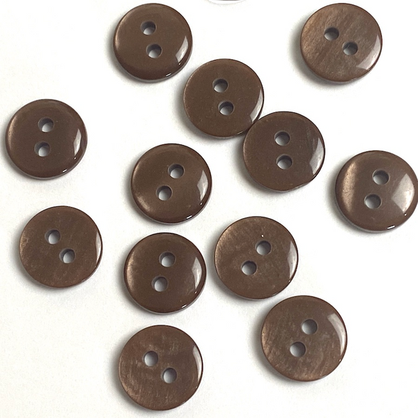 Pack of 24 Faux MOP Shell 2-Hole Buttons, Espresso 3/8" / 10mm  #SK-1909