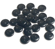 Pack of 24 Faux MOP Shell 2-Hole Buttons, Black 3/8" / 10mm  #SK-1896