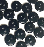 Pack of 24 Faux MOP Shell 2-Hole Buttons, Black 3/8" / 10mm  #SK-1896