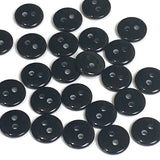 Pack of 24 Faux MOP Shell 2-Hole Buttons, Black 3/8" / 10mm  #SK-1896