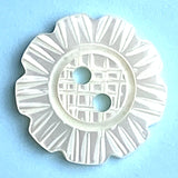 Last Ones, Flower Shape 5/8" 2-Hole Pearl Shell Button, Pack of SIX #683