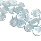 Pack of 24 Faux MOP Shell 2-Hole Buttons, Light Blue 3/8" / 10mm  #SK-1903