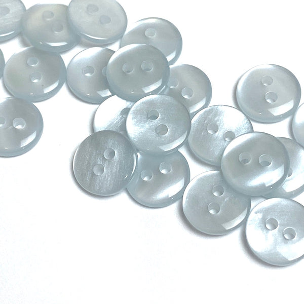 Pack of 24 Faux MOP Shell 2-Hole Buttons, Light Blue 3/8" / 10mm  #SK-1903