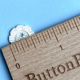 Last Ones, Flower Shape 5/8" 2-Hole Pearl Shell Button, Pack of SIX #683