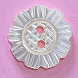 Flower Shape 5/8" 2-Hole Pearl Shell Button, Pack of SIX #683