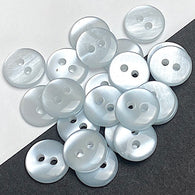 Pack of 24 Faux MOP Shell 2-Hole Buttons, Light Blue 3/8" / 10mm  #SK-1903