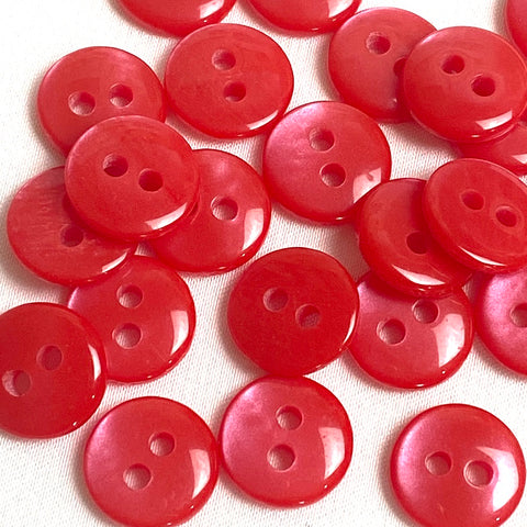 Pack of 24 Faux MOP Shell 2-Hole Buttons, Red 3/8" / 10mm  #SK-1898