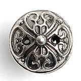 Re-stocked, Belly Dance Bells, Bali Style Hollow Roundish Metal Charm/Button, 1/2",  Shank Back, Silver Color,  #L-332