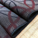 Infinite Circles Tsumugi Handweave from Japan. Kimono Ikat Silk 14" x 56" Piece  #123